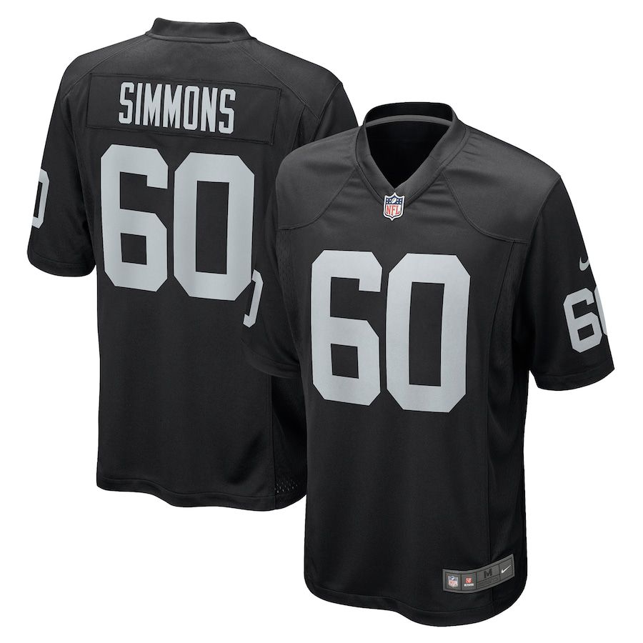 Men Oakland Raiders #60 Jordan Simmons Nike Black Game NFL Jersey